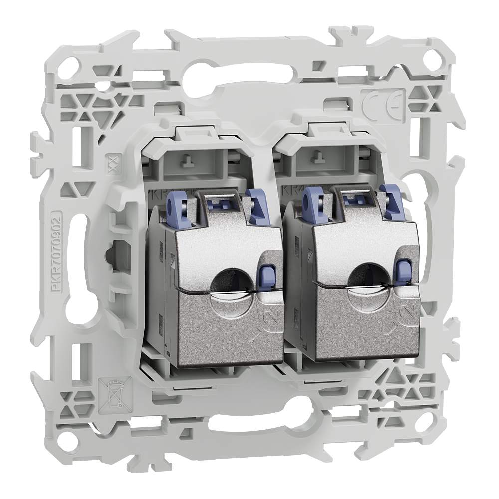 Odace prise double RJ45 cat.6 STP blanc